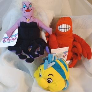 🧜‍♀️ARIEL THE MERMAID/URSULA/FLOUNDER/SEBASTAIN. NWT RETIRED